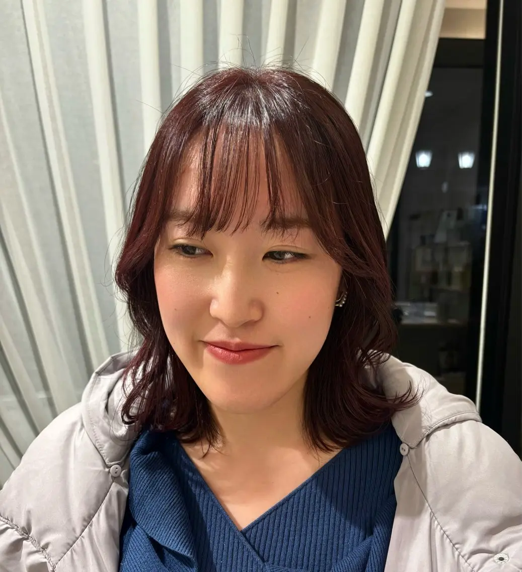 カラー ブラウンカラー ピンクカラー SLASHスラッシュ 辻村  彩華のヘアスタイル