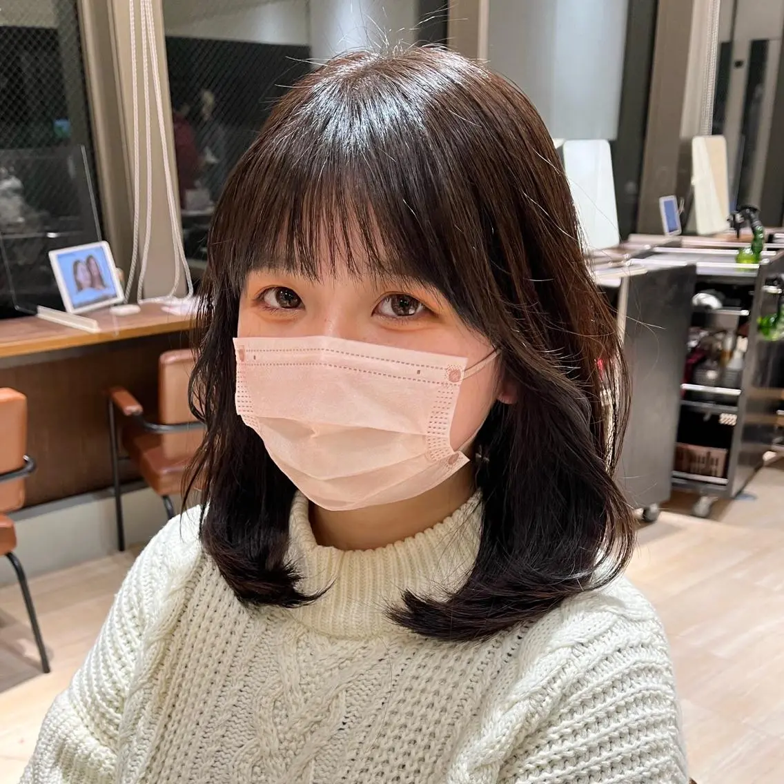 ミディアム カラー 顔まわりレイヤー レイヤーカット 早朝セット☀️ レイヤー/Momoのヘアスタイル
