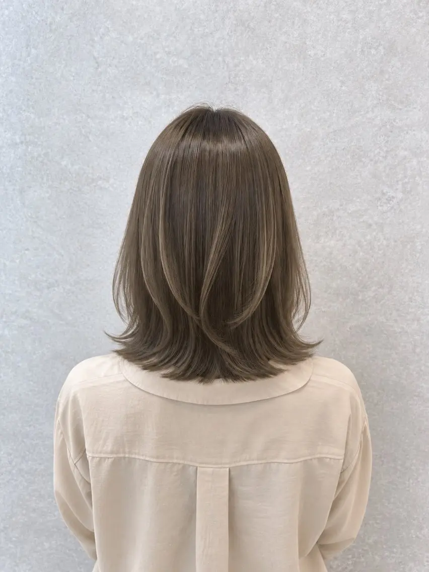 ミディアム カラー カット ヘアカラー トリートメント 【𝐀𝐬𝐡大森】 石崎竜祐のヘアスタイル