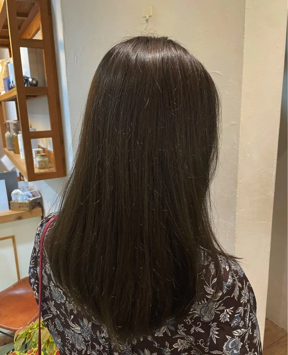 ロング カラー オリーブカラー ヘアカラー 艶髪✨️/縮毛矯正/ ニュアンス/田中大翔のヘアスタイル