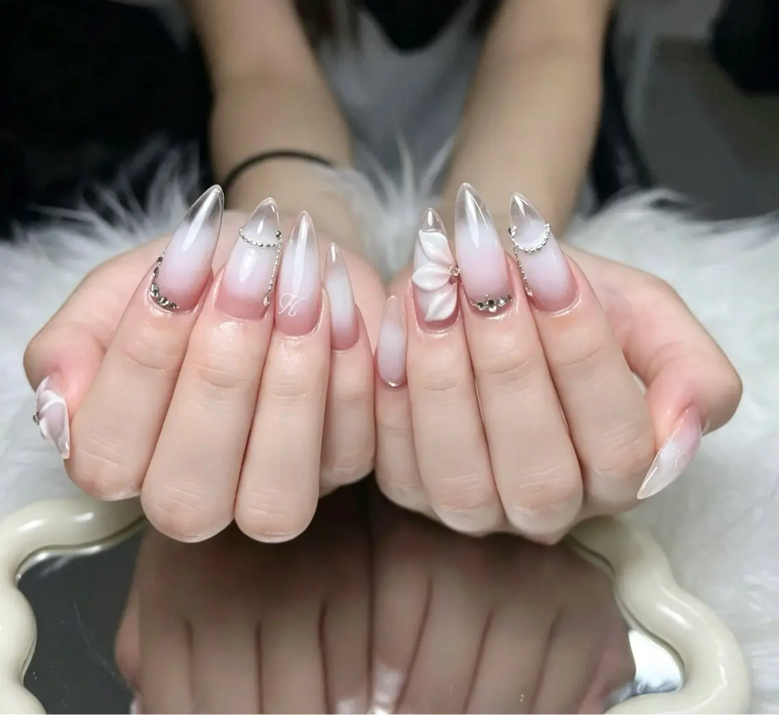 ネイル 長さ出し ジェルネイル 韓国ネイル ネイルチップ ワンホンネイル ハンドネイル YUMI Nail kyotoのネイルデザイン