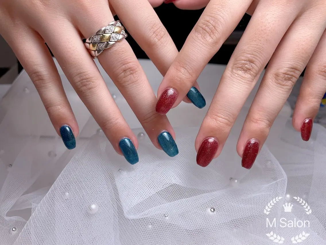 ネイル フレンチネイル マグネットネイル ニュアンスネイル オフィスネイル ワンカラーネイル ハンドネイル Mnail _KKのネイルデザイン