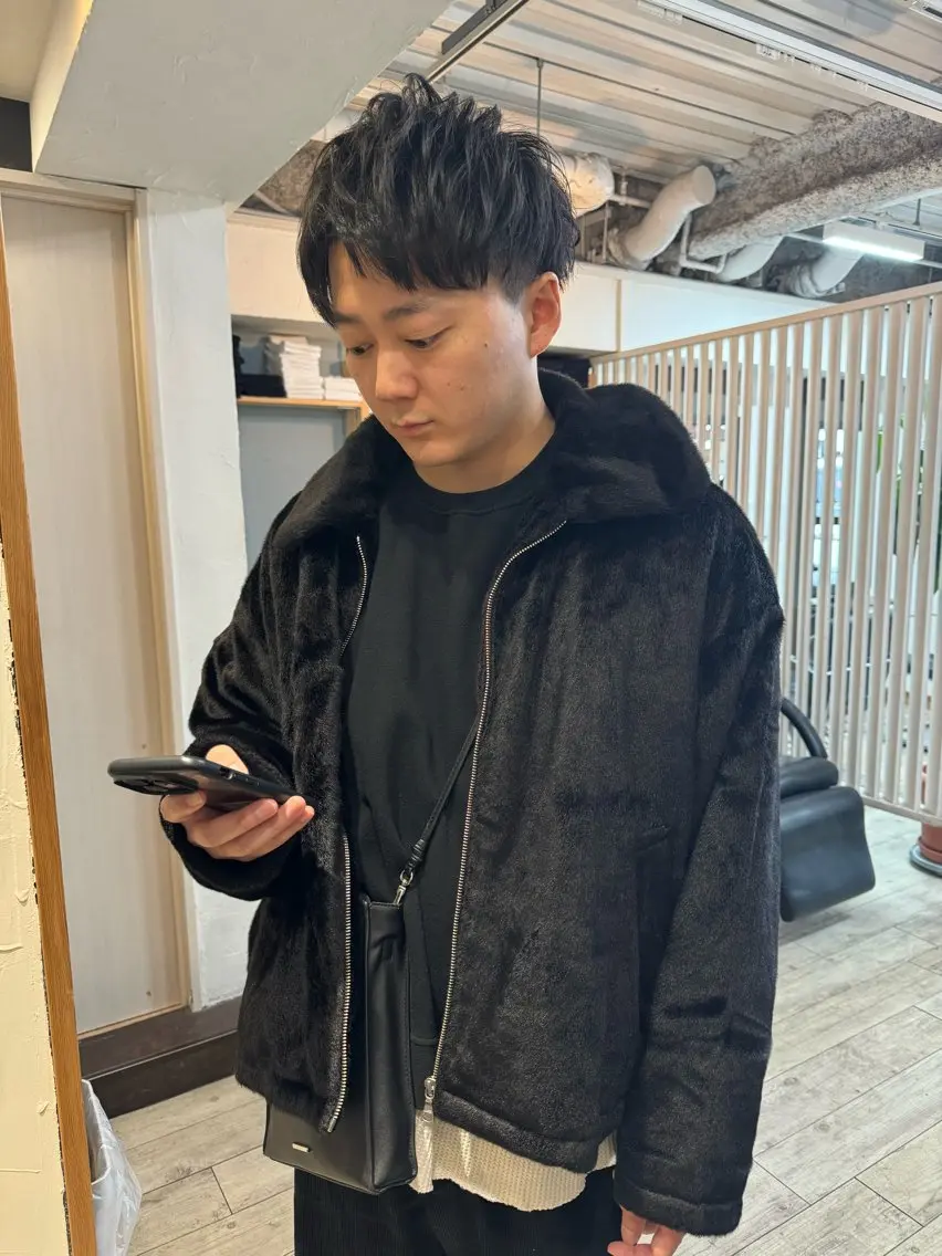 カラー パーマ メンズ アップバング センターパート マッシュ メンズパーマ スパイキーショート 【池袋/スパイキー ショート】ⓝⓘⓜⓤのヘアスタイル