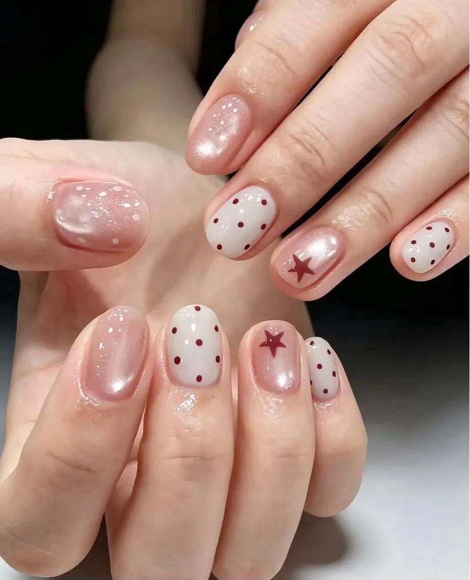 ネイル チークネイル ドット フレンチネイル グラデーション 韓国ネイル ハンドネイル Minette nailrinrinのネイルデザイン