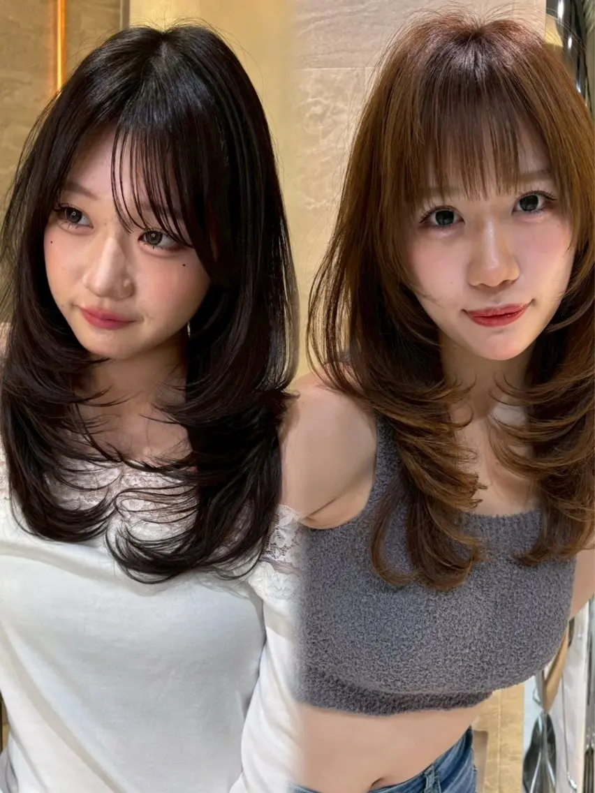 ロング カット ヘアカラー HINA 仙台/ ボブ/縮毛矯正/韓国のヘアスタイル
