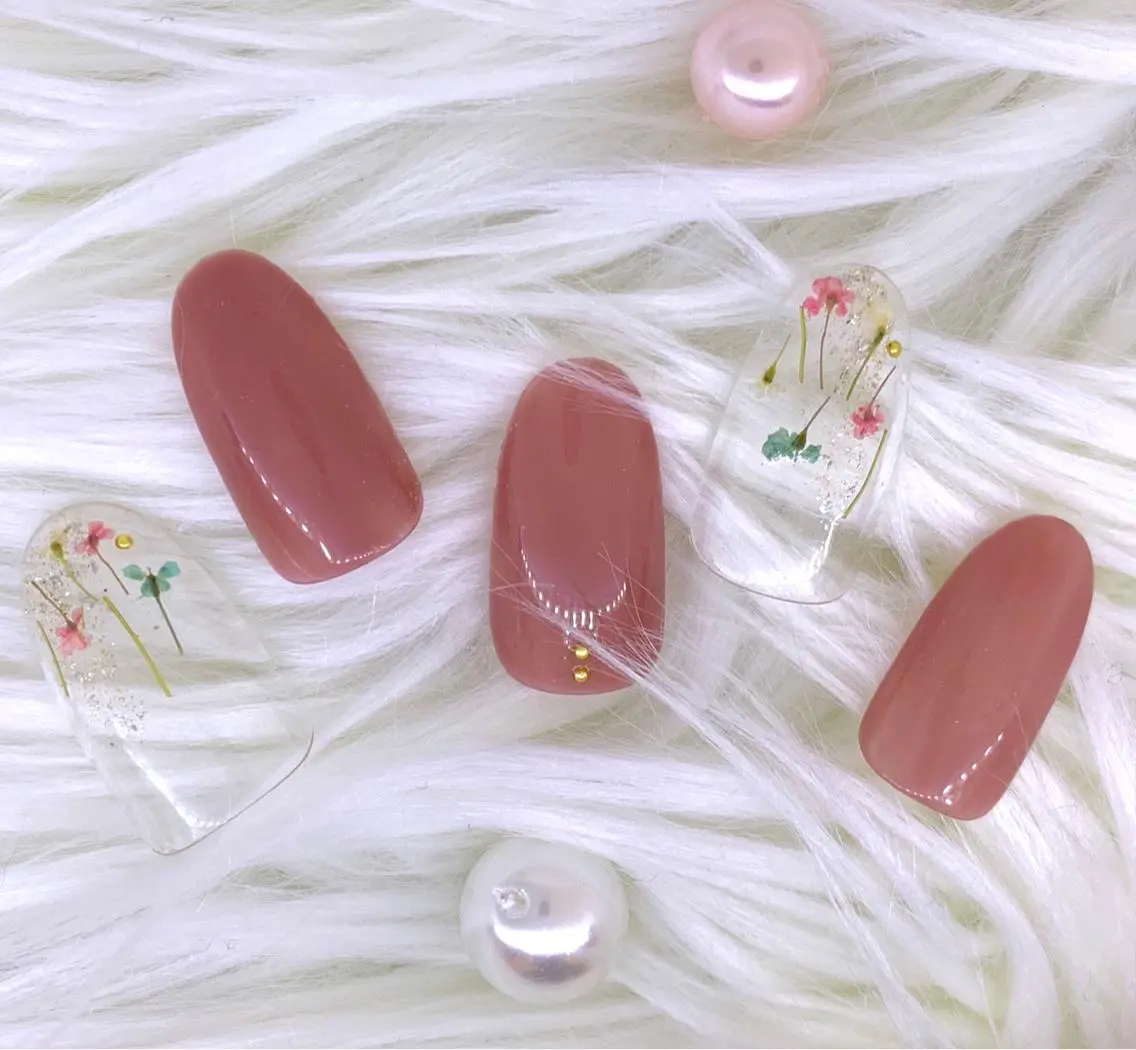 ミディアム カラー ネイル 春ネイル ハンドネイル be-cares beauty(豊川店のネイルデザイン