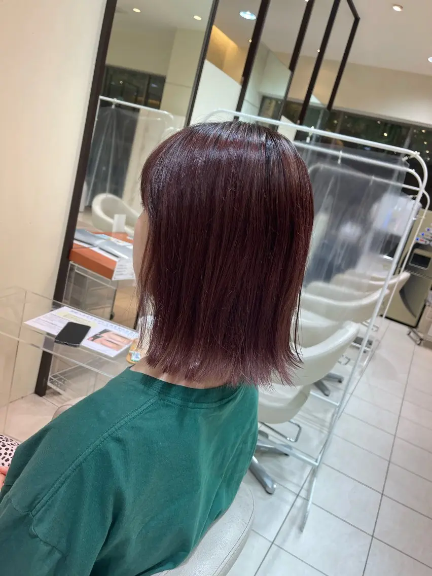 ミディアム カラー バレイヤージュ ピンクカラー レイヤーカット カネヒラ リョウスケのヘアスタイル