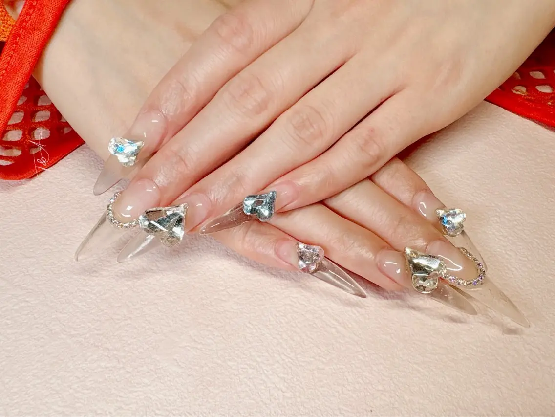 ネイル クリアネイル 長さ出し ジェルネイル ロングネイル スカルプネイル T&A nailのネイルデザイン