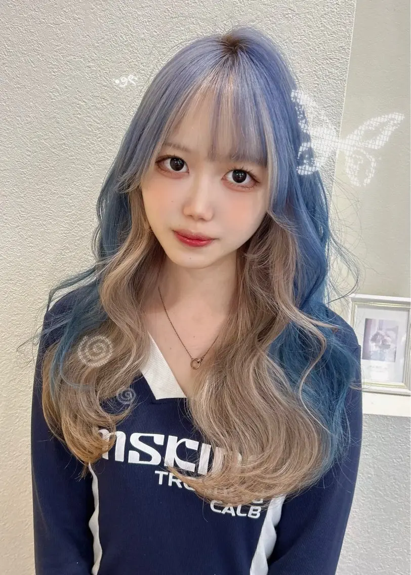 ロング カラー ダブルカラー 韓国ヘア🤍ワンホン 🤍あやかのヘアスタイル