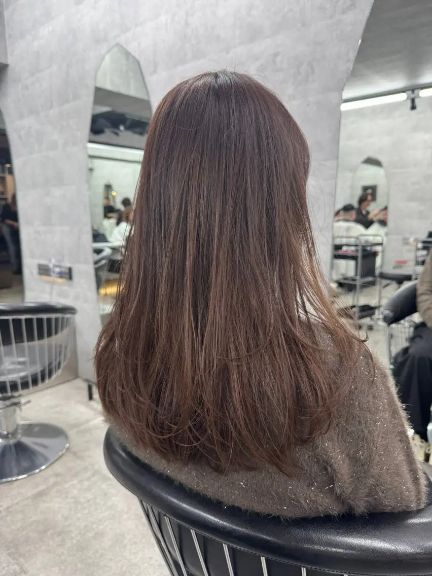 セミロング カラー ヘアカラー トリートメント You/透明感カラー レイヤーカット/ボブのヘアスタイル