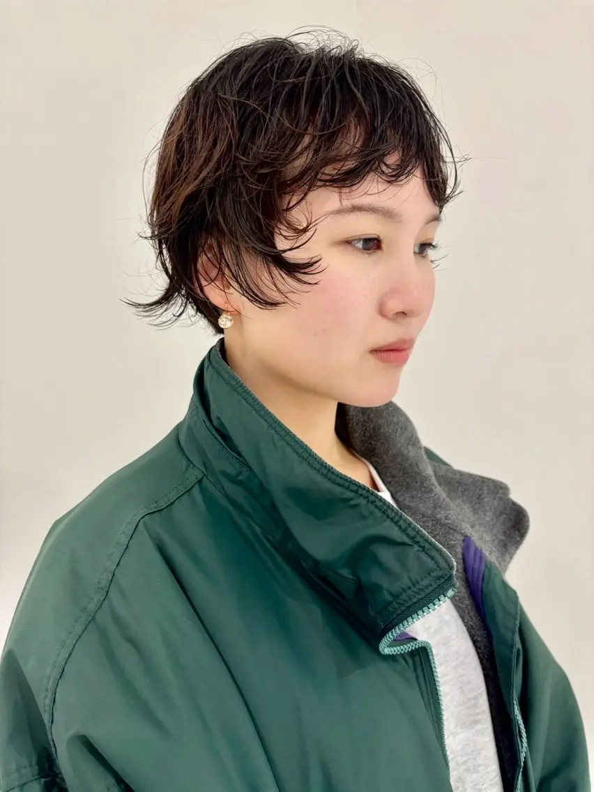 ショート パーマ ショートヘア ニュアンスパーマ カット パーマ ヘアセット 🌿ショート🌿 パーマ🌿淳平のヘアスタイル