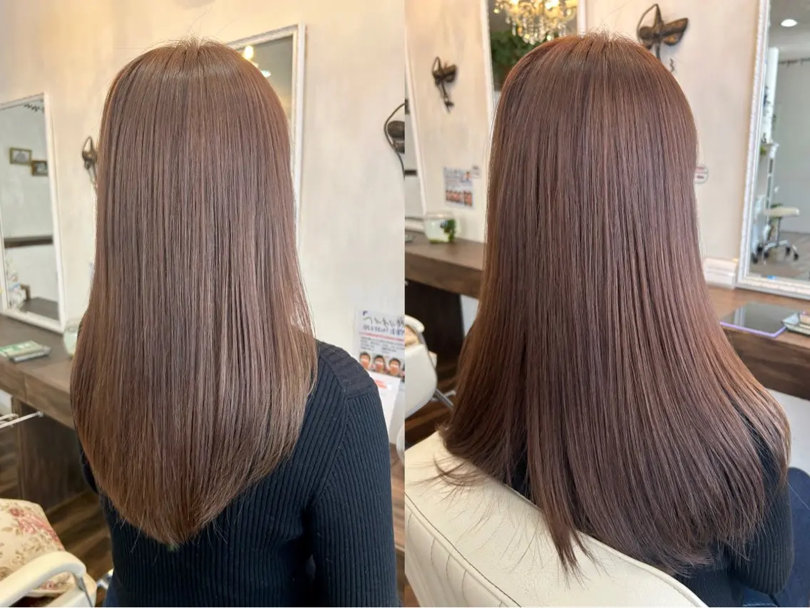セミロング カラー 髪質改善 大川 真矢のヘアスタイル