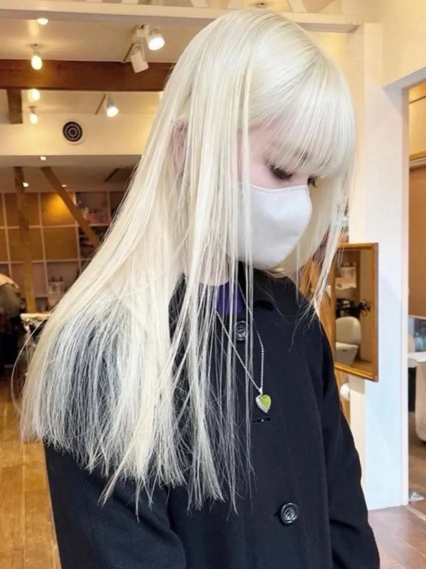 ロング カラー カット ヘアカラー ハイトーン特化💍 chloe💍韓国のヘアスタイル
