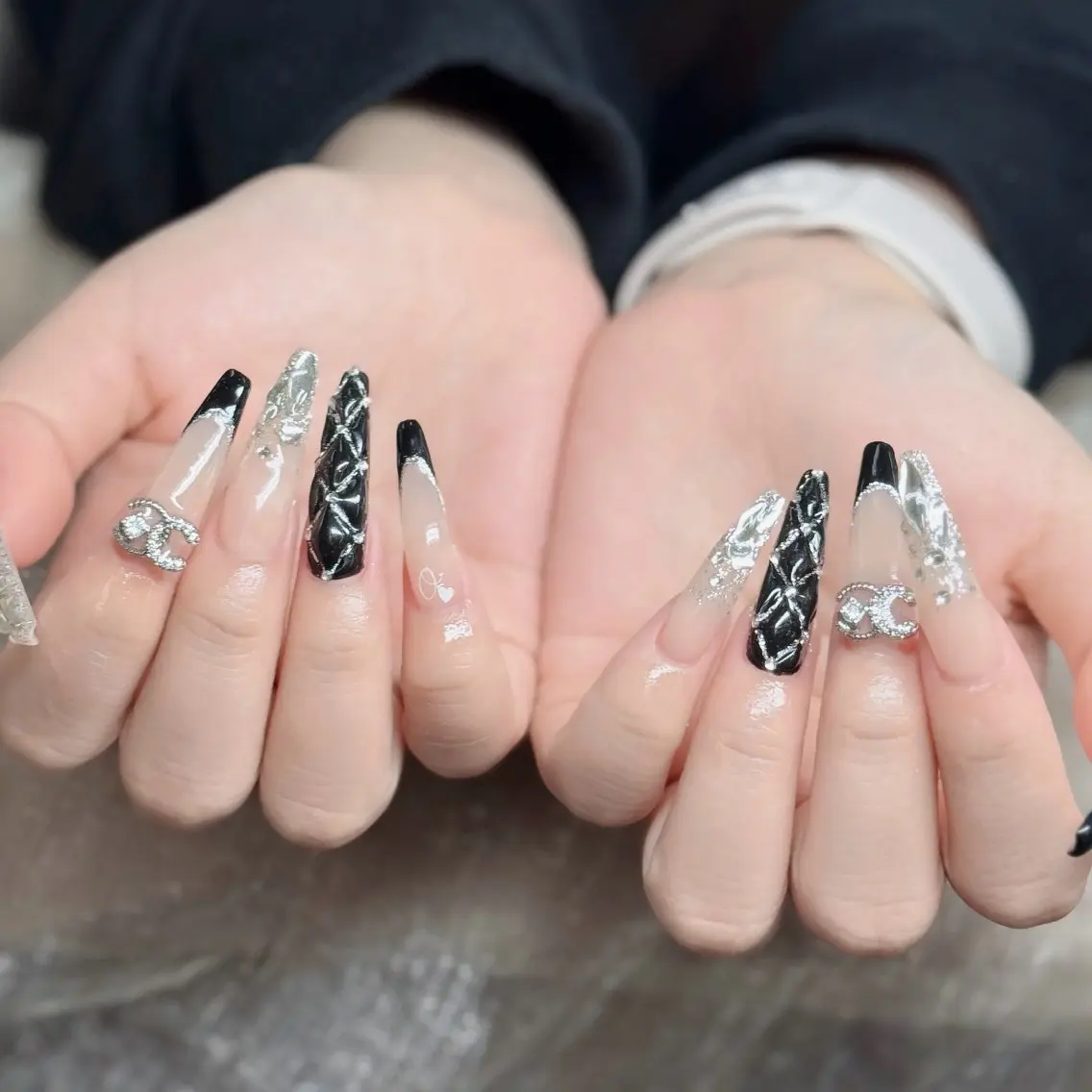 ネイル ロングネイル マグネットネイル リボン 夏ネイル スーパーロングネイル Hani Nail XUKAのネイルデザイン