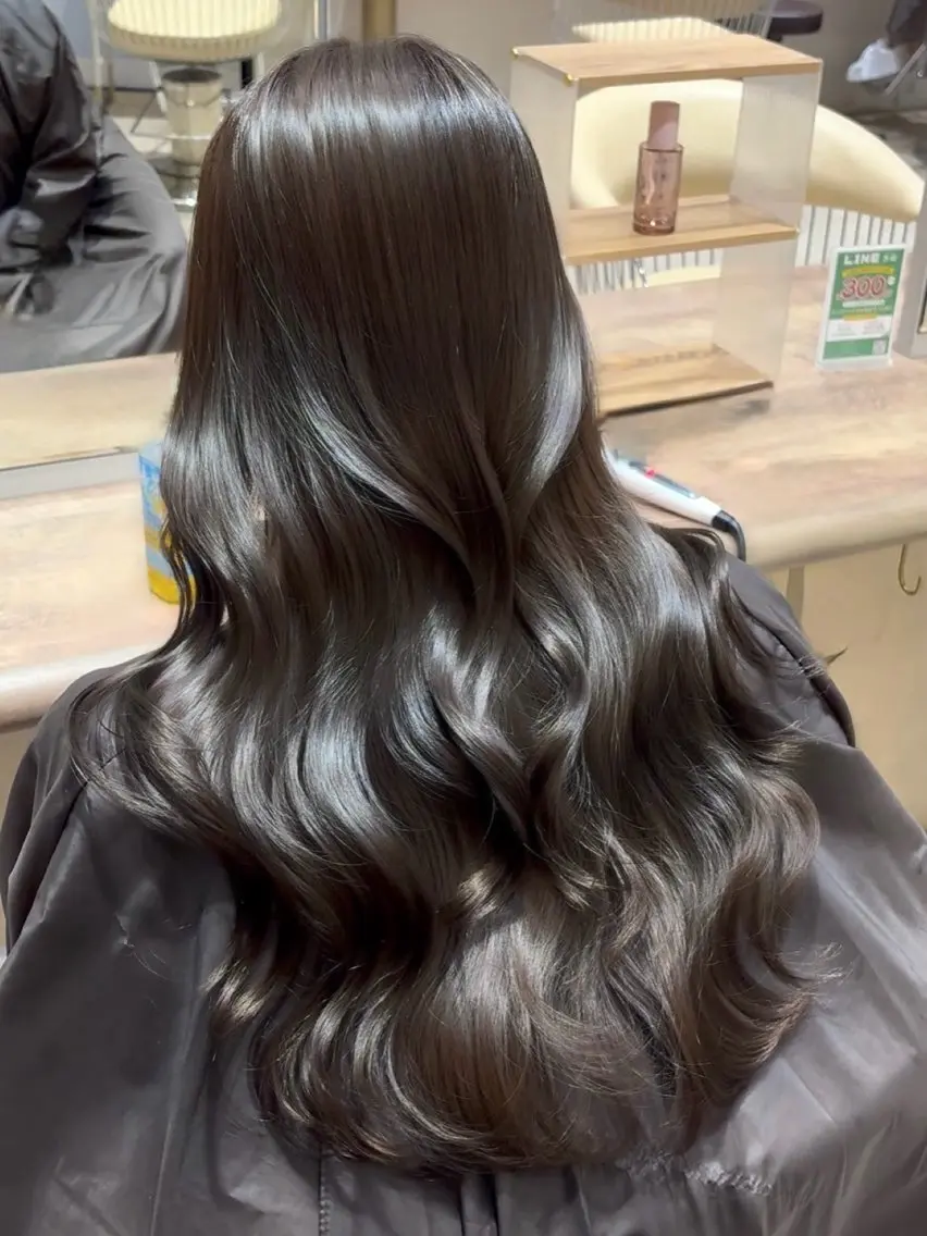 ロング レイヤーカット カット ヘアカラー トリートメント Hina/なりたいが 叶う韓国ヘア❤️のヘアスタイル