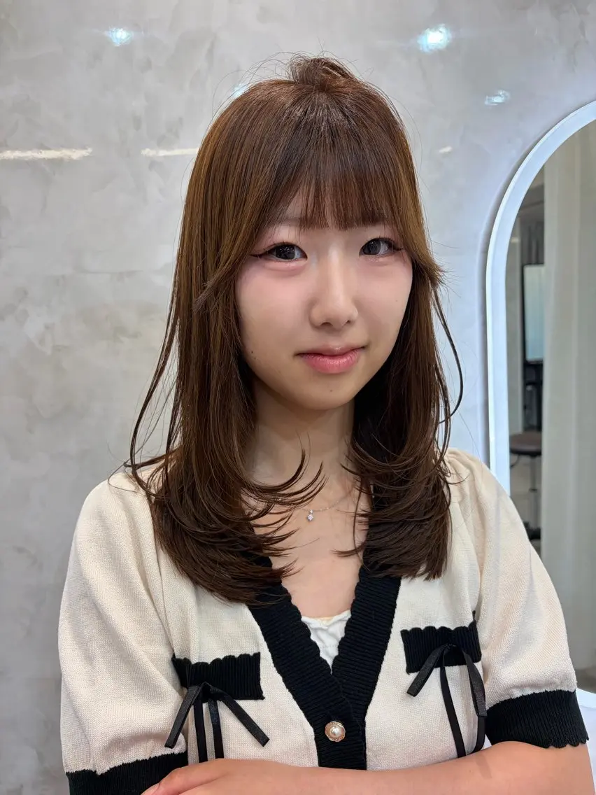 ミディアム カット ヘアカラー SigmaLatte _momokaのヘアスタイル