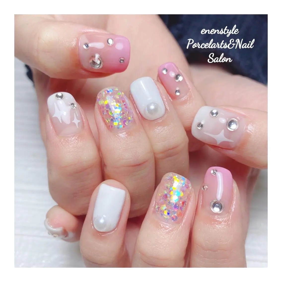 ミディアム ネイル 🐾enen style 🐾のネイルデザイン