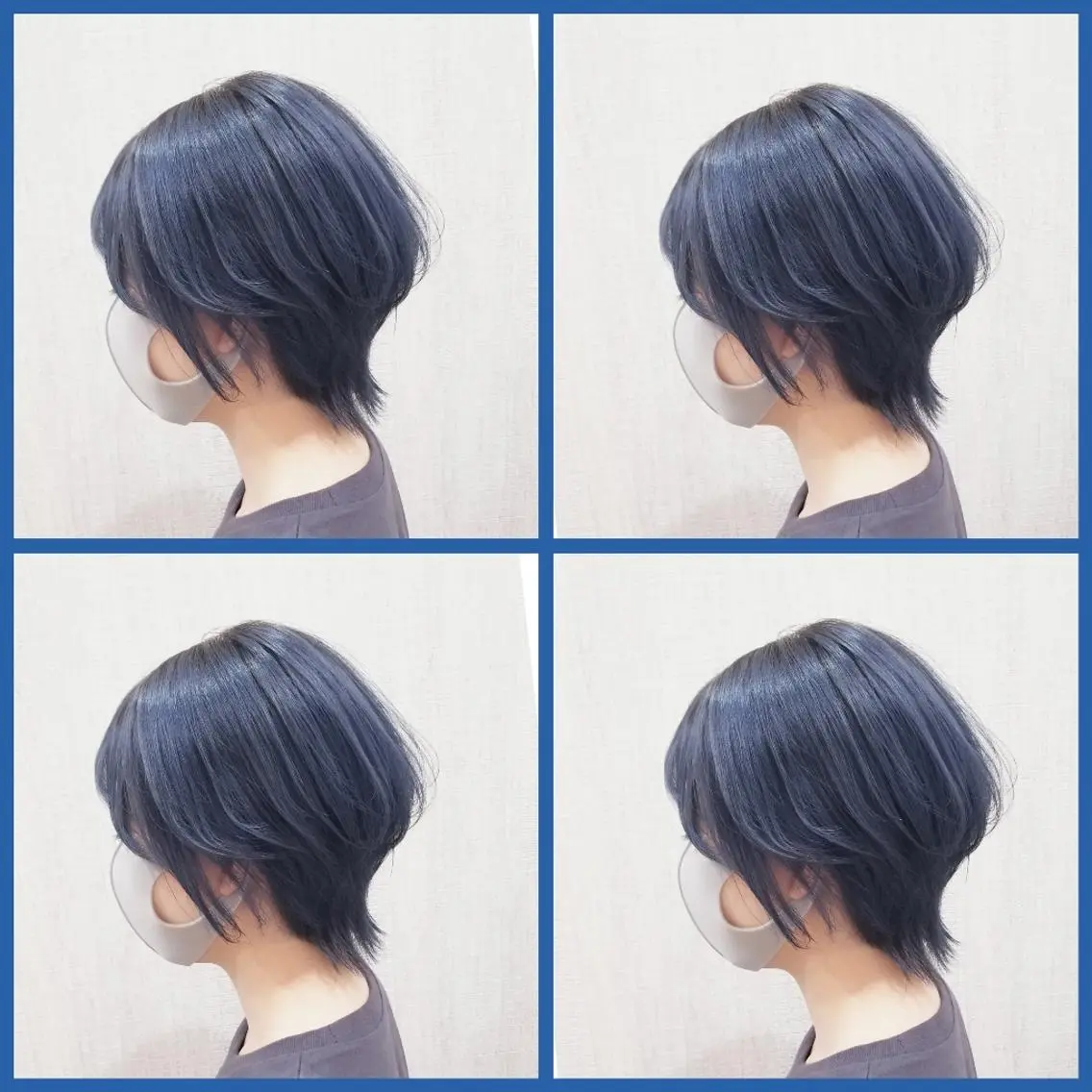ショート カラー ブルーカラー シルバー ウルフカット カット ヘアカラー レイヤー×艶髪特化 代表 西村功平のヘアスタイル