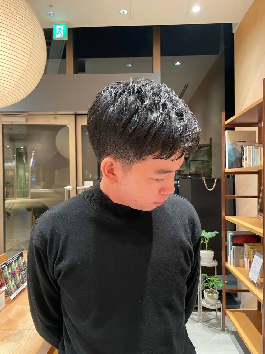 メンズ カット パーマ 箭内葉月/メンズ👔 ワンカールパーマのヘアスタイル