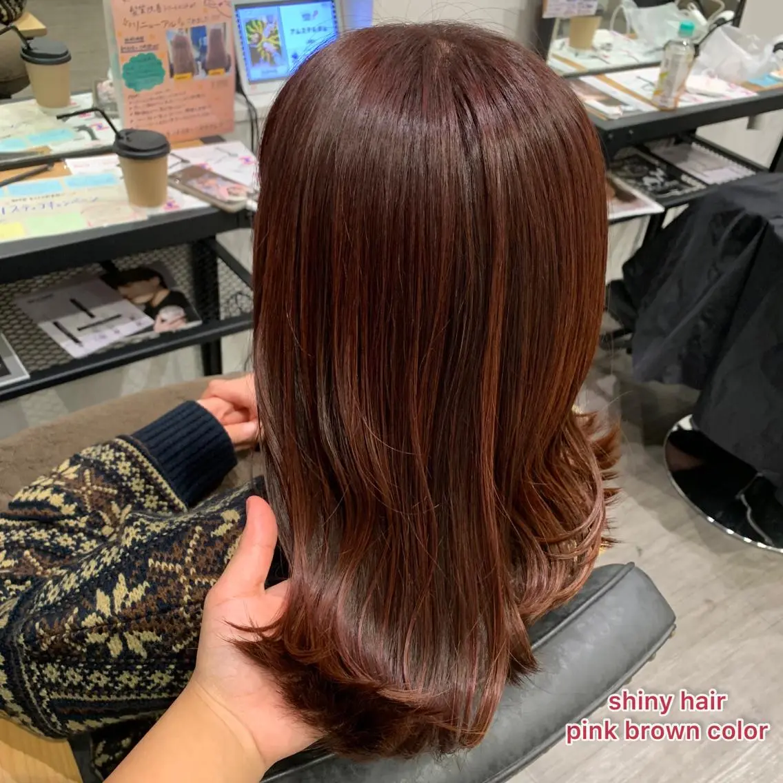 セミロング カラー カット ヘアカラー トリートメント 艶髪レイヤー上田 紗也🇰🇷💗のヘアスタイル