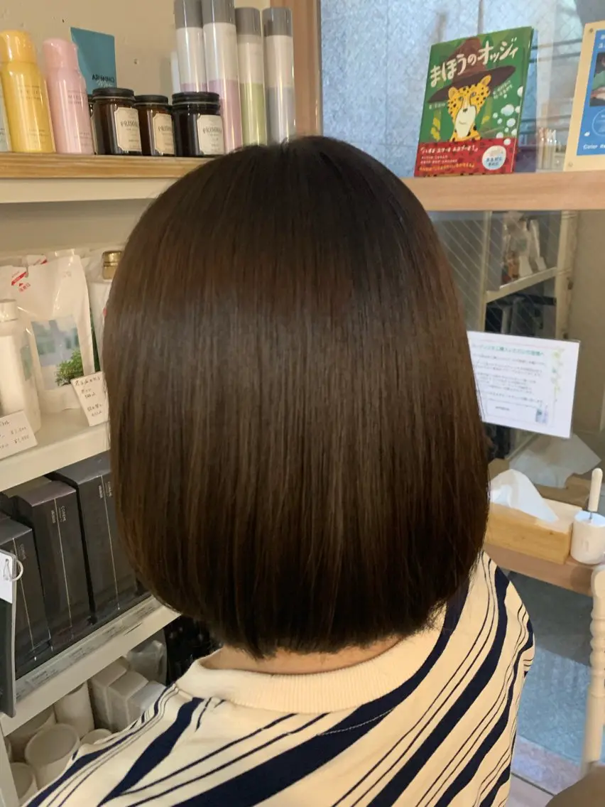 ミディアム 縮毛矯正 福永 ちひろのヘアスタイル
