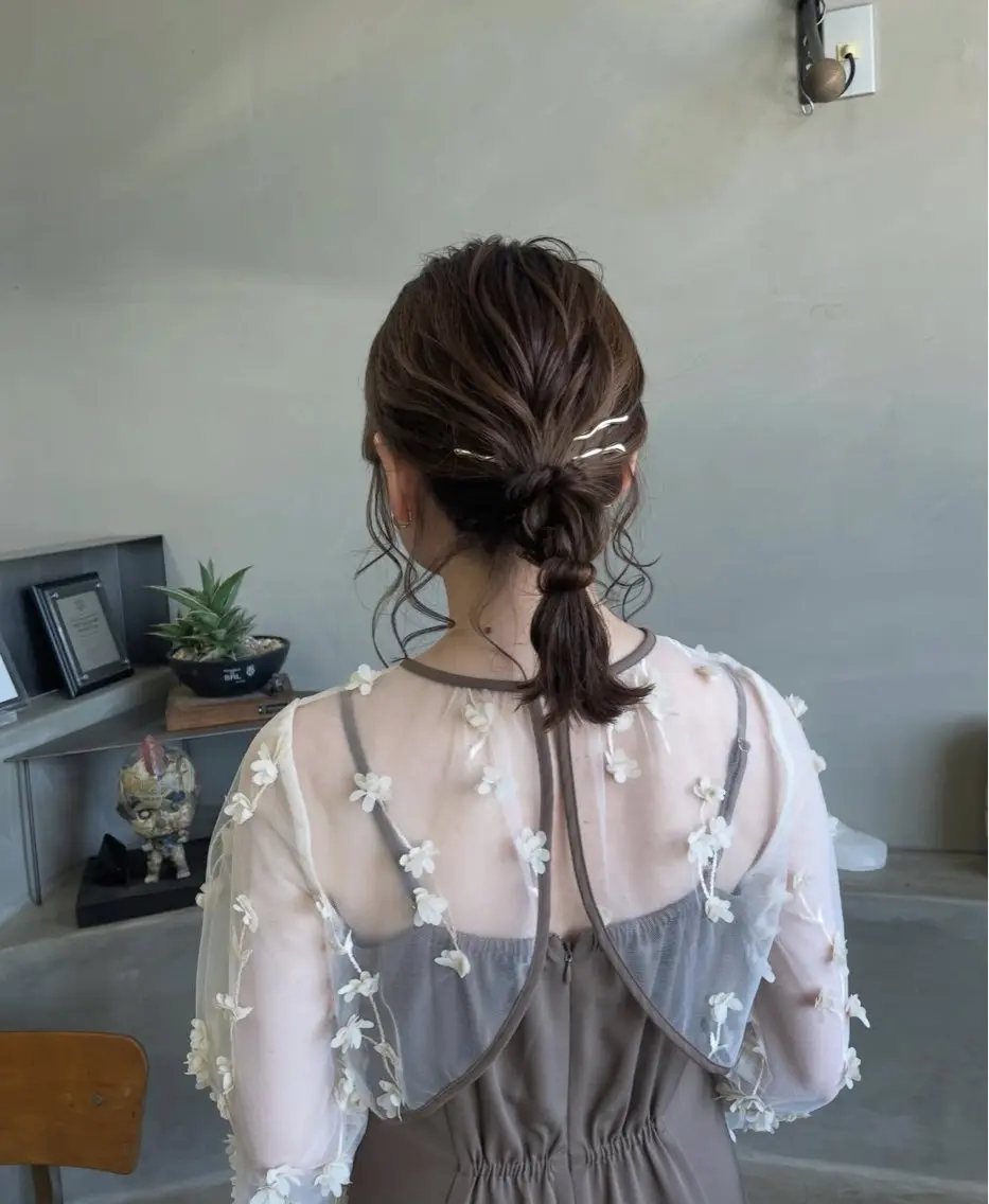 ミディアム ヘアアレンジ ボブ ヘアセット cyan sayaのヘアスタイル