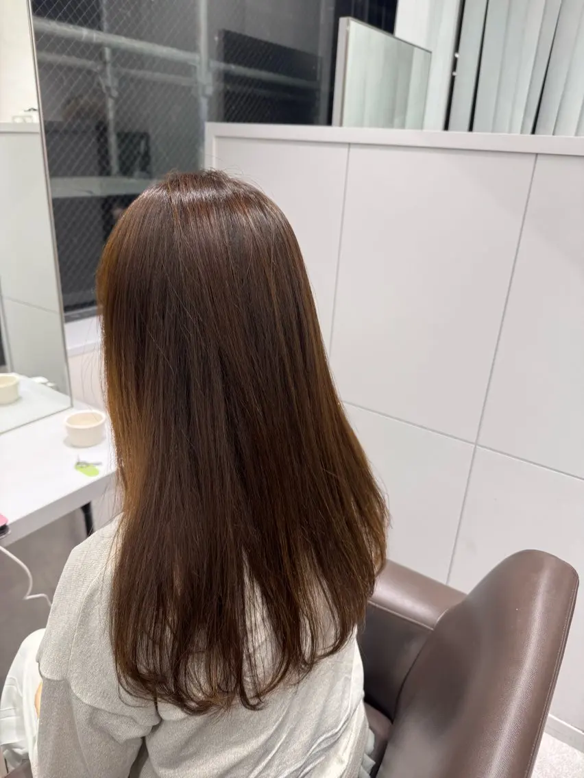 ミディアム ヘアカラー トリートメント ヘッドスパ モデル募集中/西梅田 naruka🍏のヘアスタイル