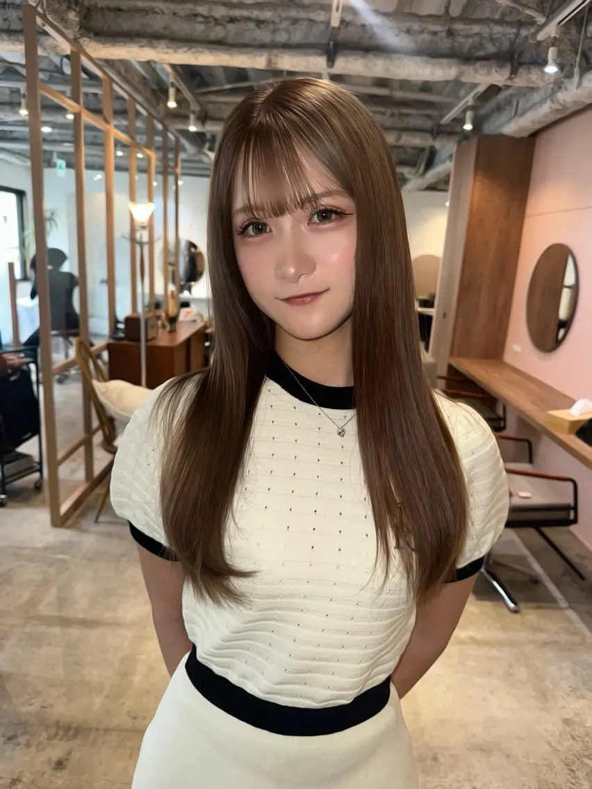 セミロング カット ヘアカラー トリートメント ナチュラル/レイヤー 磯飛⭐️慎之介のヘアスタイル
