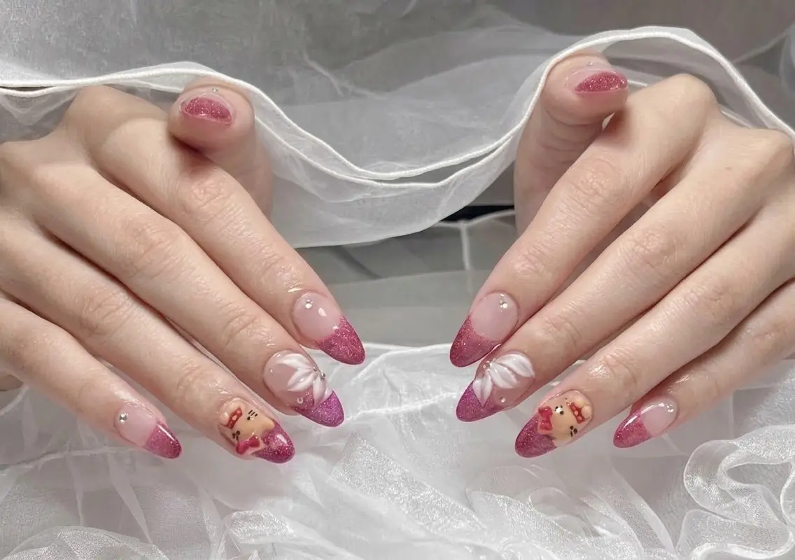 ネイル フラワーネイル フレンチネイル ジェルネイル キラキラネイル マグネットネイル Michan Nailのその他イメージ