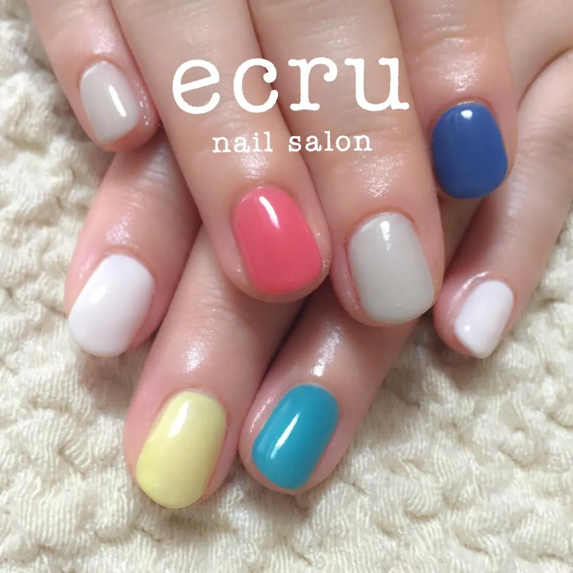 ネイル ジェルネイル ワンカラーネイル ショートネイル シンプルネイル ecru nail 長谷川まきのネイルデザイン