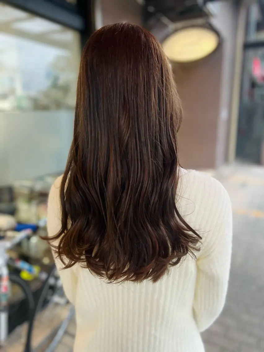 ロング カラー ベージュカラー オリーブベージュ カット ヘアカラー HONOKA /レイヤー人気/尼崎のヘアスタイル