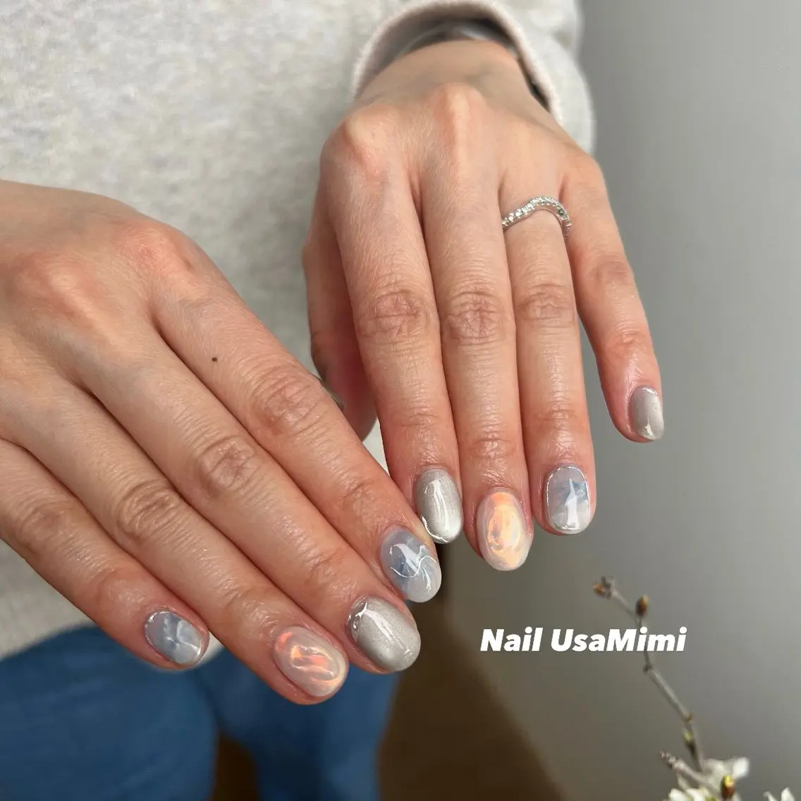 ネイル ニュアンスネイル ハンドネイル 本町NailUsa Mimi RIKOのネイルデザイン