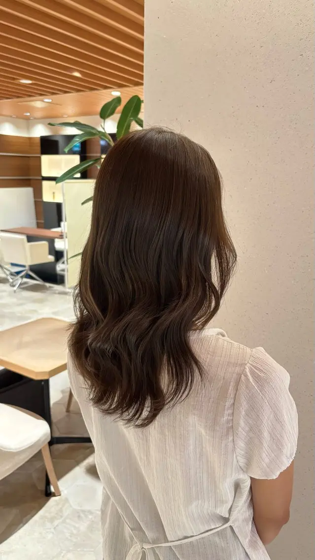 ミディアム カラー ベージュカラー 佐藤 帆桃のヘアスタイル
