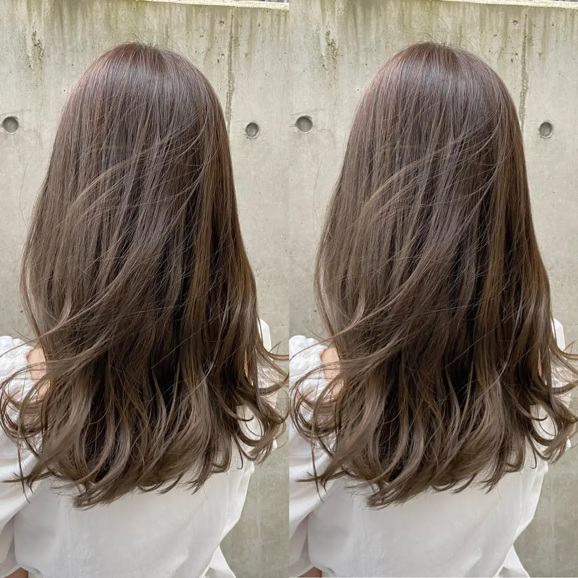ミディアム カット ヘアカラー トリートメント レイヤーカット /透明感カラー西田のヘアスタイル