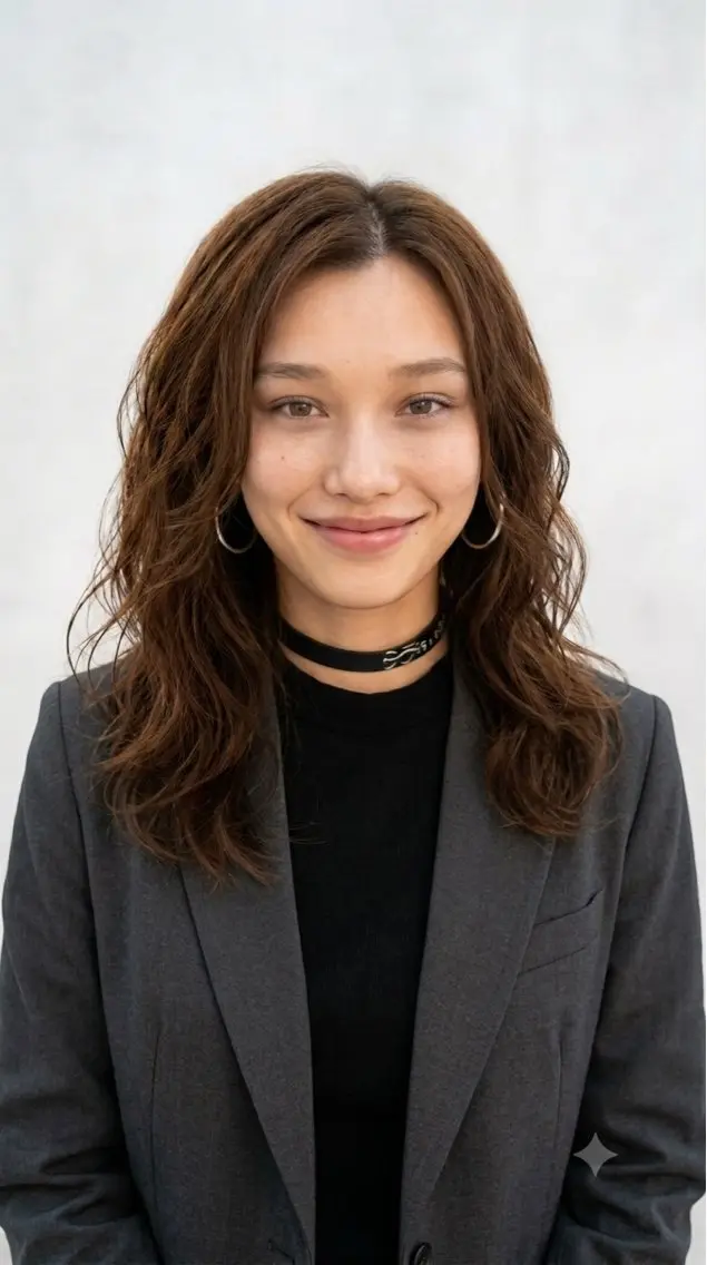 ミディアム パーマ ミディアムパーマ カット パーマ トリートメント 岩崎 唯人のヘアスタイル