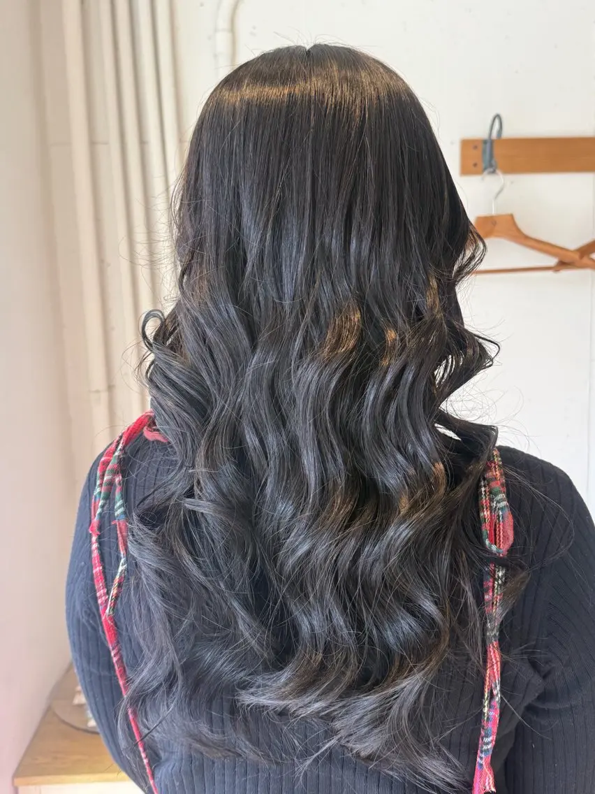 ロング カラー ブラウンカラー ダークブラウン 髪質改善 トリートメント ヘアカラー いしばし はるかのヘアスタイル