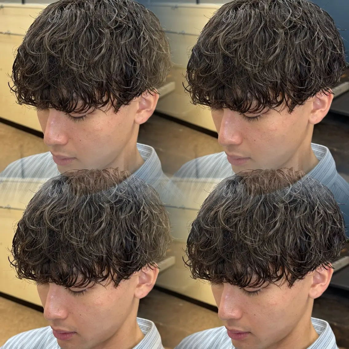 ミディアム メンズ ミディアムパーマ メンズパーマ カット パーマ 焼津メンズパーマ特化 大石雄生のヘアスタイル