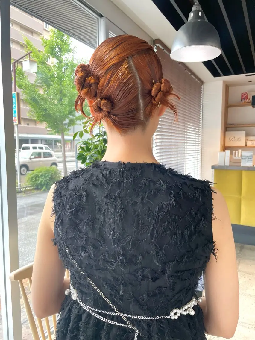 ミディアム ヘアアレンジ ヘアセット 熊崎 葵のヘアスタイル