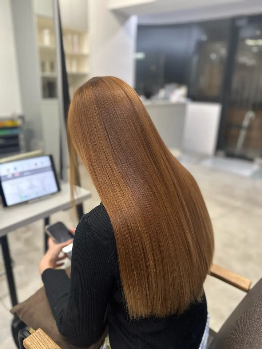 ロング パーマ 縮毛矯正 ハイトーンカラー が絶対可愛い✨泰聖✨のヘアスタイル