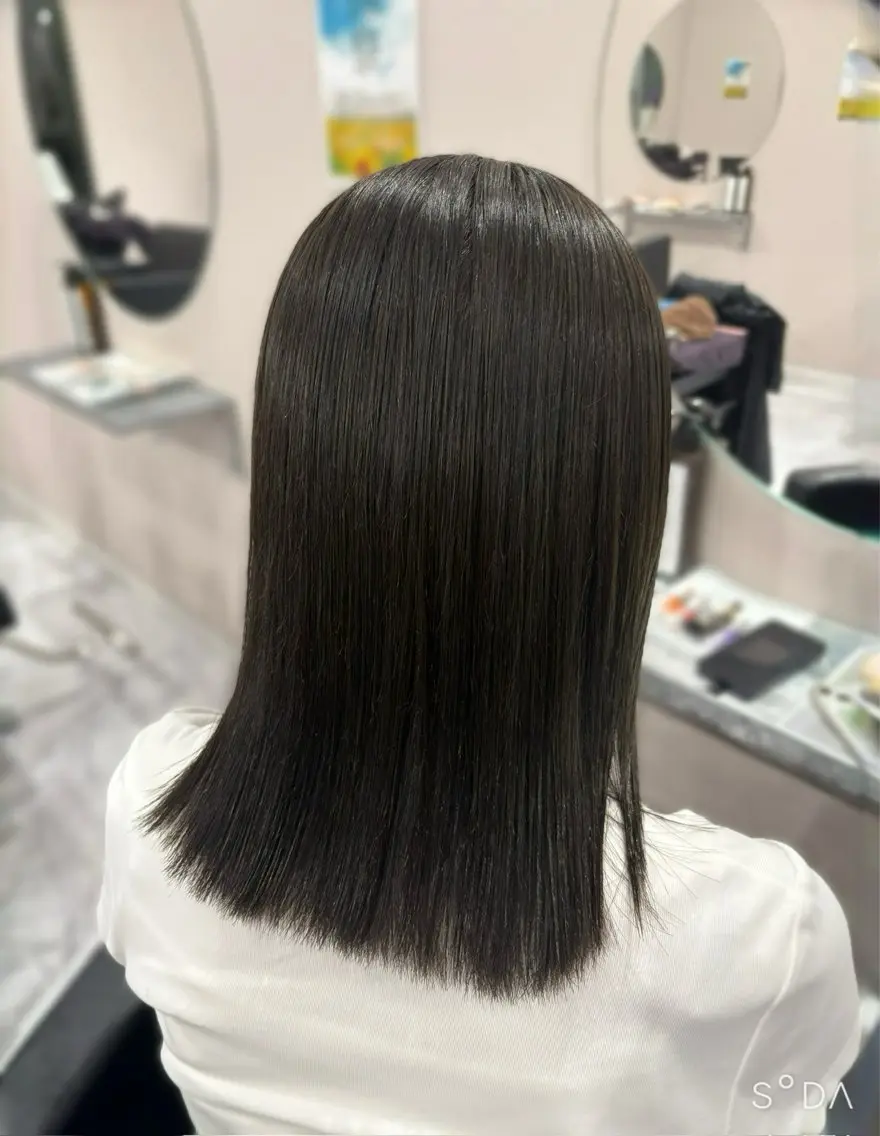 ミディアム カット ヘアカラー トリートメント 透明感カラー/ ボブ/miyuu🥣のヘアスタイル