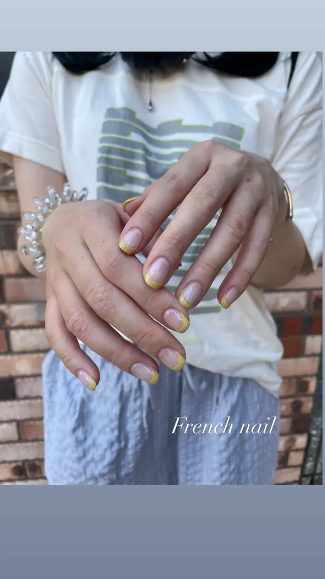 ネイル フレンチネイル 黄色 MASHU /サヤnail♡のネイルデザイン