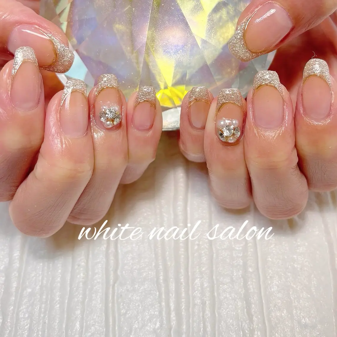 ネイル フットネイル ラメ(グリッター) 持ち込み ハンドネイル white nail salonのネイルデザイン