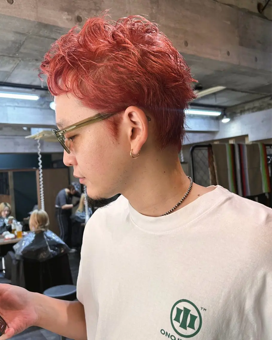 ショート カラー ブリーチ ピンクカラー ショートヘア ヘアカラー トリートメント kazuki iconのヘアスタイル