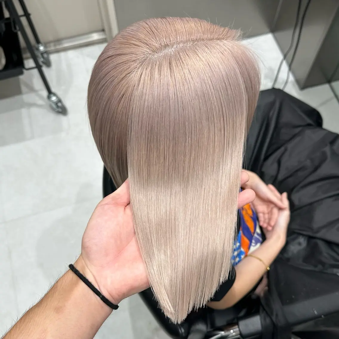 ロング カラー ヘアカラー トリートメント 💫艶ハイトーン×髪 質改善💫リュウトのヘアスタイル