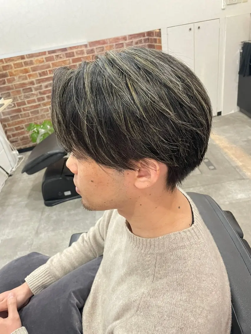 ショート カラー メンズ メンズハイライト メンズメッシュ ハイライトカラー メッシュ ハイライト 💈メンズハイライト 南谷💈のヘアスタイル