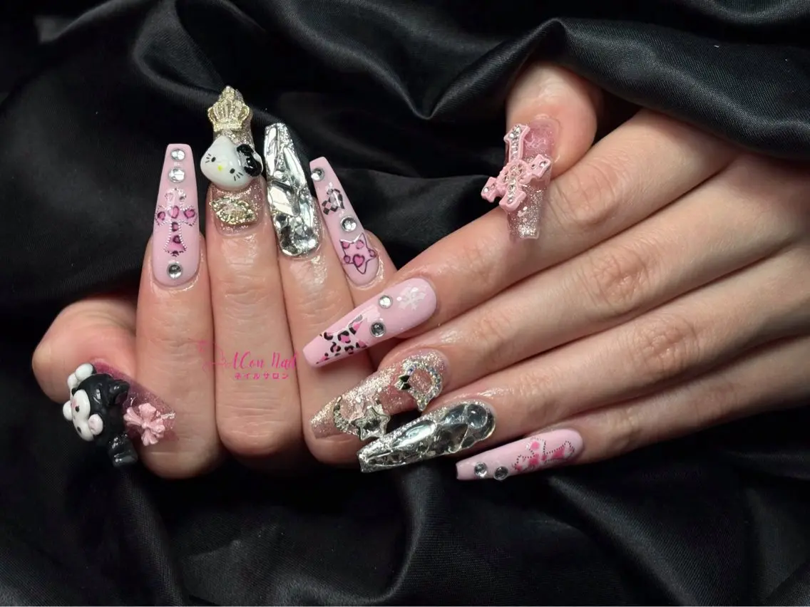 ネイル 桜ネイル 長さ出し フラワーネイル フレンチネイル ジェルネイル ハンドネイル ACon NailSalonのネイルデザイン