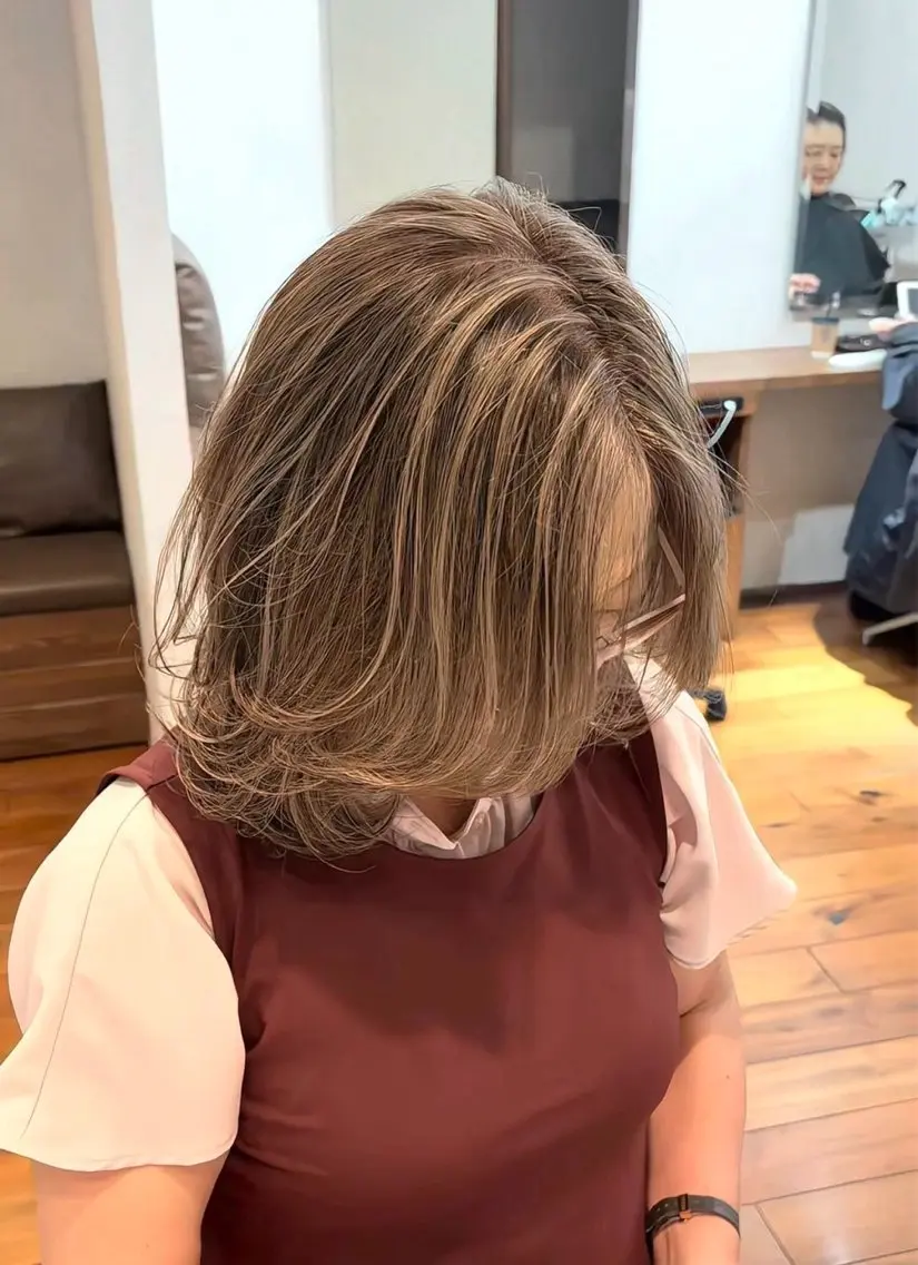 ミディアム カラー ヘアカラー トリートメント 佐藤優晟/カラー/ 癖毛ショート/表参道のヘアスタイル