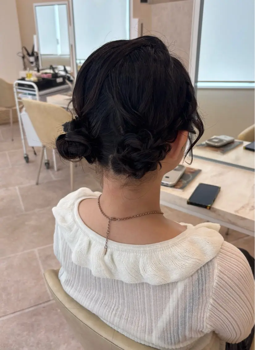 ミディアム お団子ヘア ヘアセット ASAKA /Ditycaのヘアスタイル