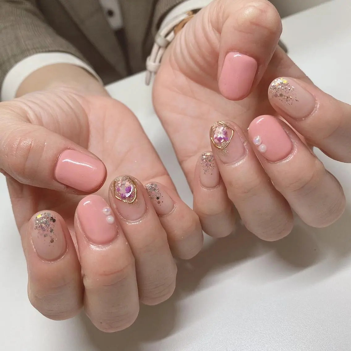 ネイル フットネイル グリーン オフィスネイル ワンカラーネイル Lily Roseスタッフ一同のマツエク・マツパデザイン