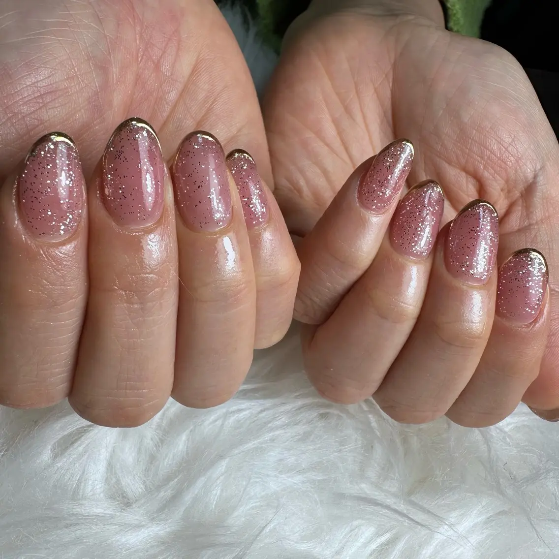 ネイル ゴールド ラメ(グリッター) ミラーネイル シルバー nail salon 凪のネイルデザイン